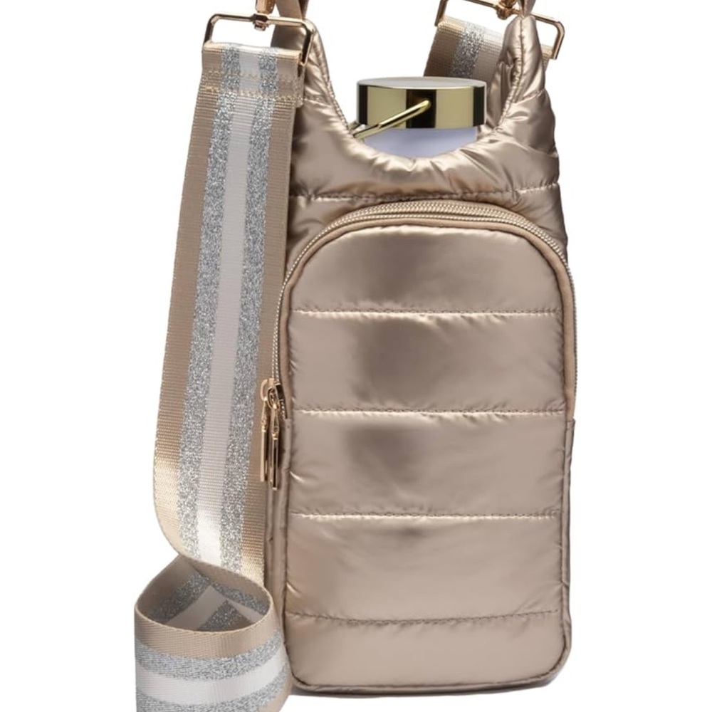 Gold Quilted Crossbody Bag